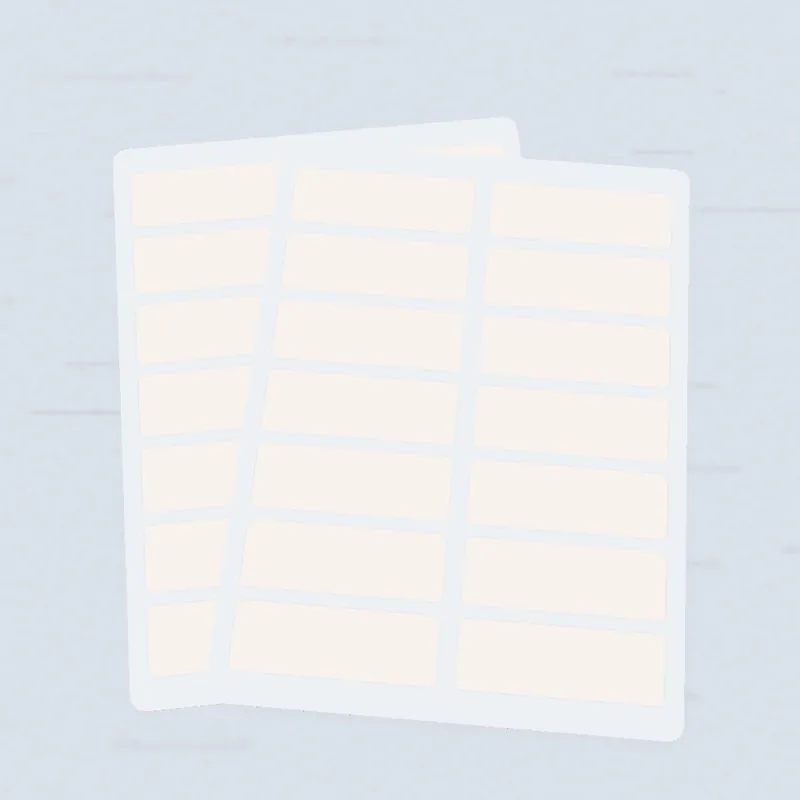 Blank sheet labels