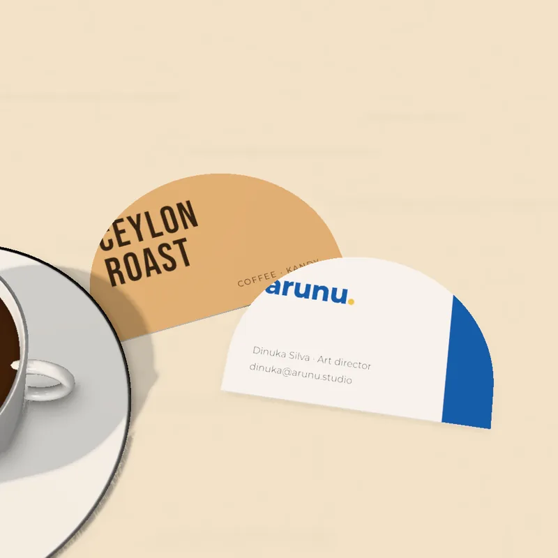 Half-circle business cards