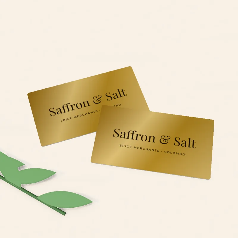 Metallic print business cards