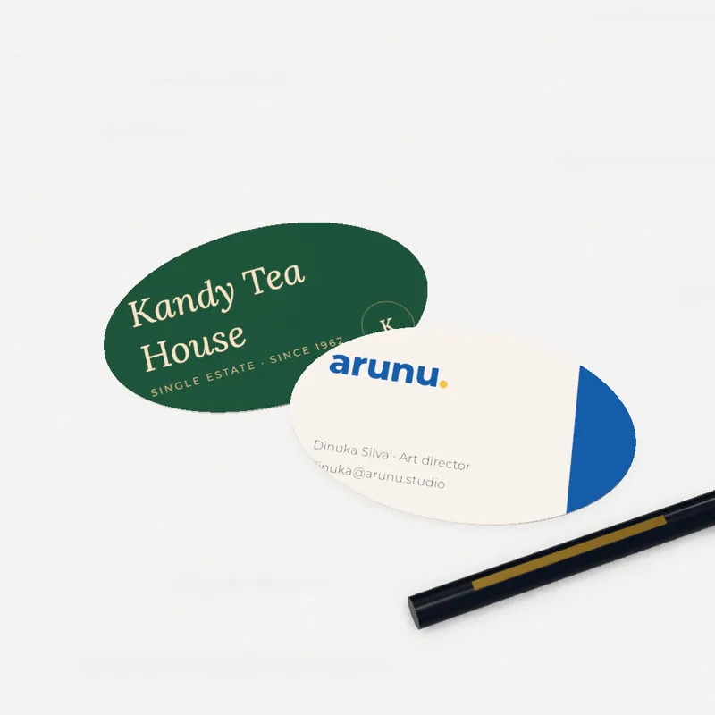 Oval business cards
