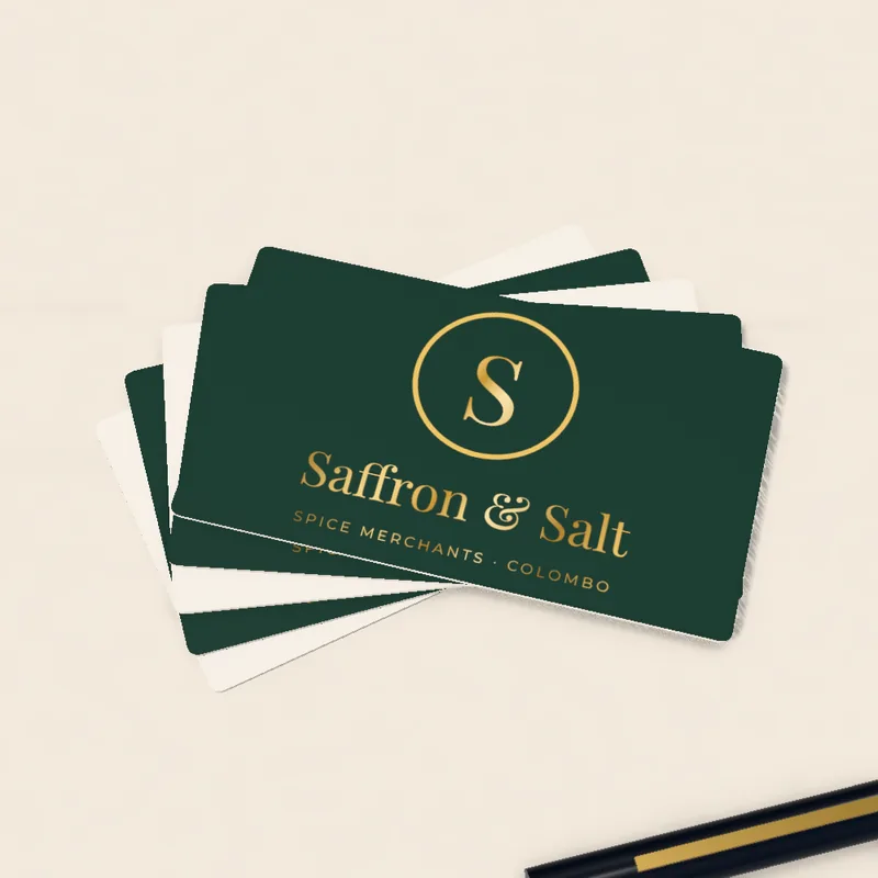 Raised foil business cards